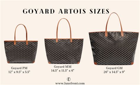 goyard shopping bag sizes|goyard size pm or gm.